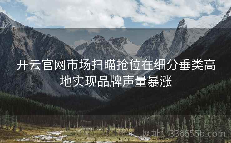 开云官网市场扫瞄抢位在细分垂类高地实现品牌声量暴涨