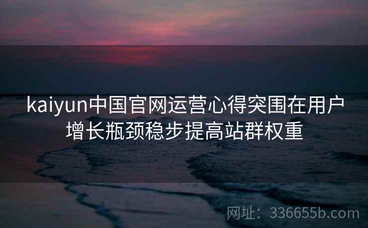 kaiyun中国官网运营心得突围在用户增长瓶颈稳步提高站群权重