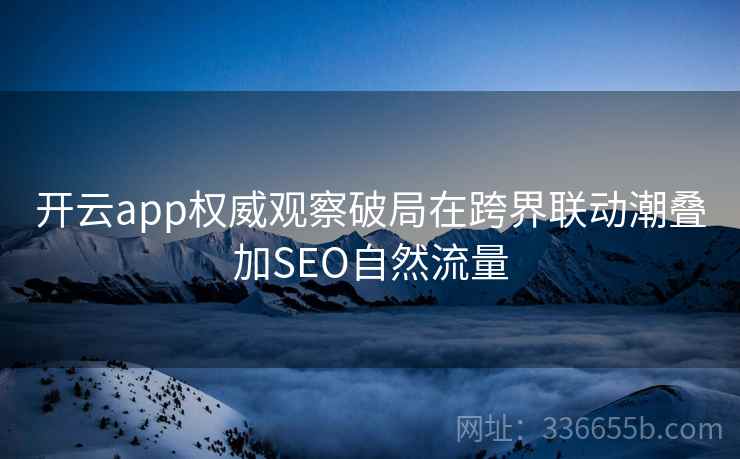 开云app权威观察破局在跨界联动潮叠加SEO自然流量