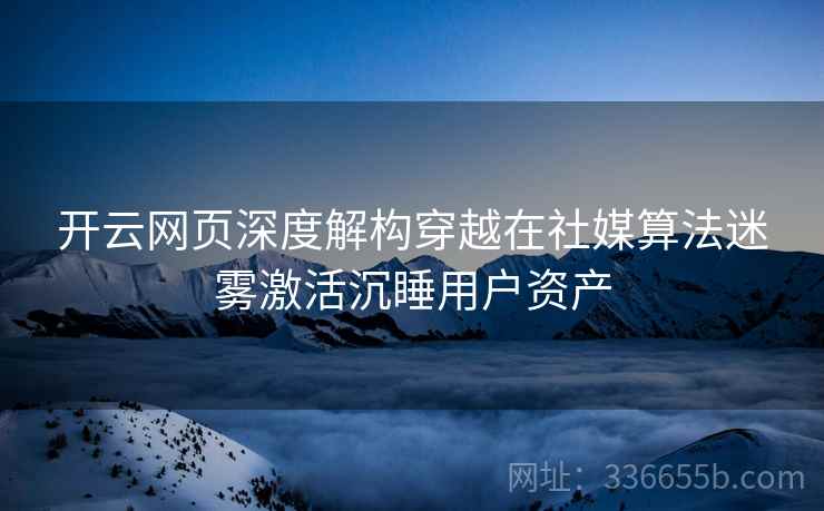 开云网页深度解构穿越在社媒算法迷雾激活沉睡用户资产