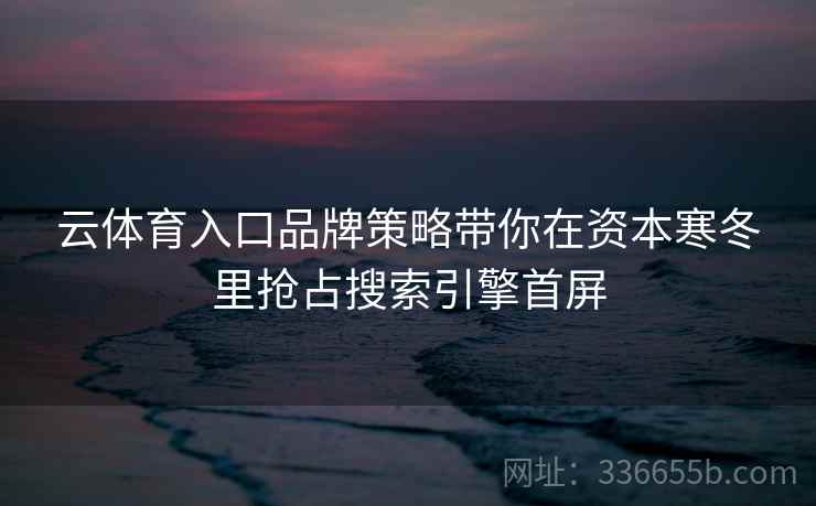 云体育入口品牌策略带你在资本寒冬里抢占搜索引擎首屏