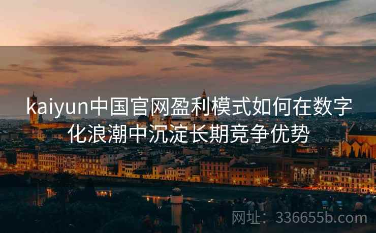 kaiyun中国官网盈利模式如何在数字化浪潮中沉淀长期竞争优势